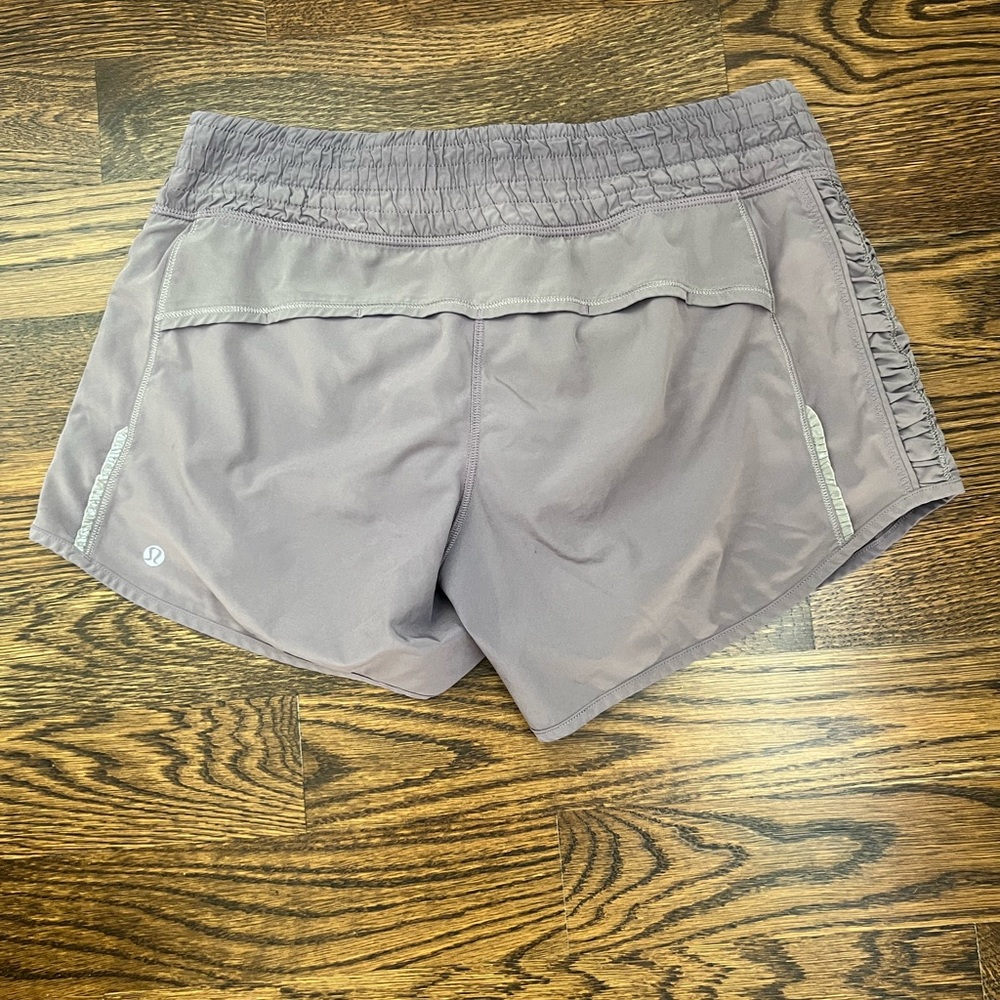 Lululemon purple/gray shorts w/ built in liner, size 6